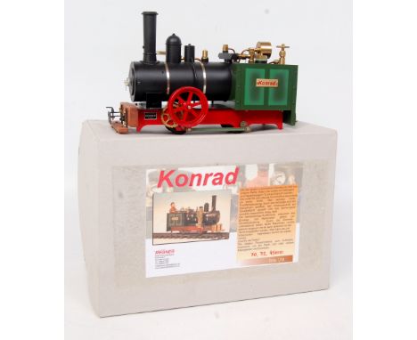 Regner Models 0-4-0 "Konrad" gas fired locomotive, comprising of gas tank, with filler and take off, the boiler fitted with s