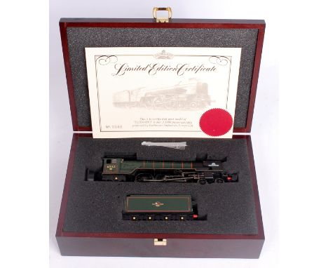A Bachmann BR green 'Tornado' engine and tender in presentation case with certificate 580/1000 A1 Steam Trust issue (M-BM)