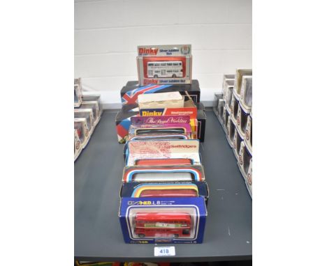 Fourteen various die-cast Bus models including Dinky, Solido, Corgi etc, all boxed