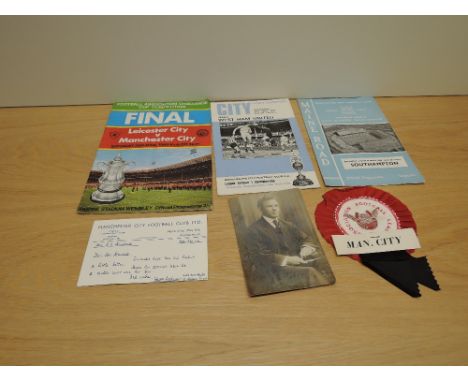 A collection of Manchester City Ephemera, FA Cup Final Programme 1969 vs Leicester City, Division One Programmes, 17th Decemb