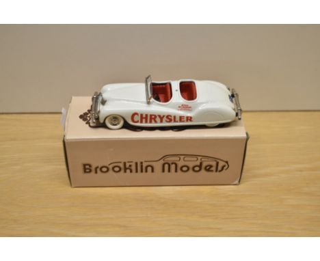 A Brooklin Models 1:43 scale die-cast, No 8A 1941 Chrysler Newport Indy Pace Car, in original box with inner packaging, appea