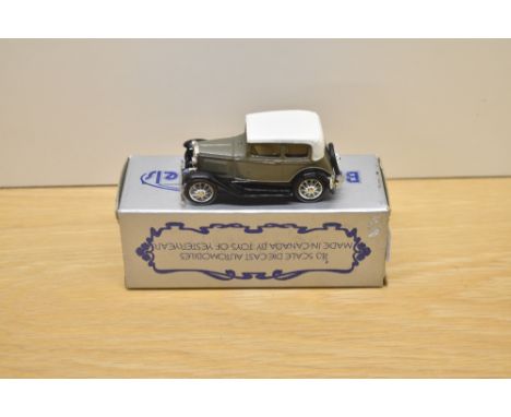 A Brooklin Models 1:43 scale die-cast, No 3 1930 Ford Model A Victoria, grey with white roof and black trim, in original box 