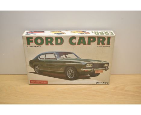 A Bandai 1:20 scale plastic kit, No 4 Ford Capri, in original box
&nbsp;
CONDITION REPORT
Possibly been started but appears t