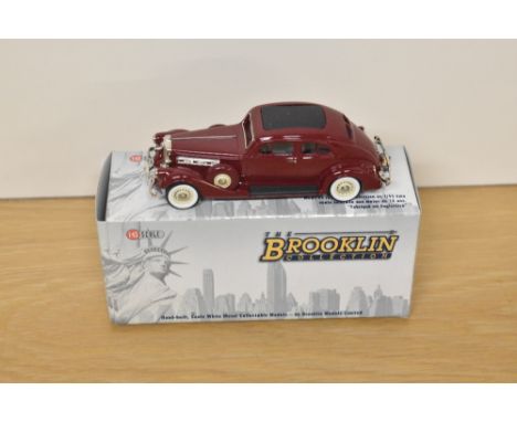 A Brooklin Models The Brooklin Collection 1:43 scale die-cast, BRK 100 1935 Pierce-Arrow Coupe, maroon, licensed by the Pierc