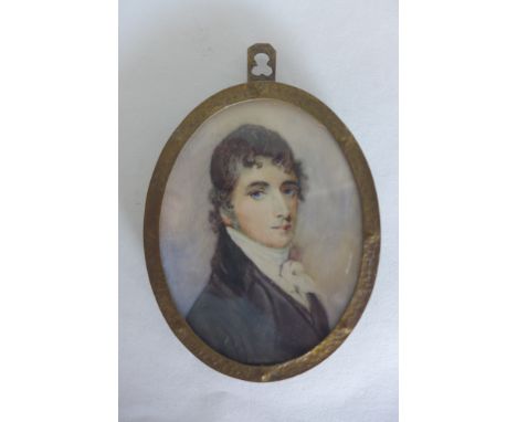 A portrait miniature of a young gentleman 9x7cm 