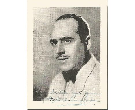Manuel De Pamplona signed 6 x 4 b/w matte photo. Manuel de Pamplona, an international singer, who was born in Murchante on Ju
