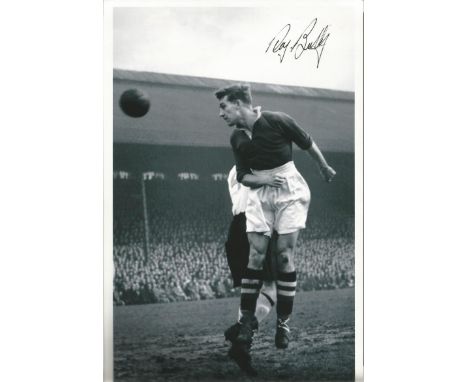 Roy Bentley signed 12x8 b/w photo in Chelsea strip. English retired football player who played 367 games for Chelsea and capt