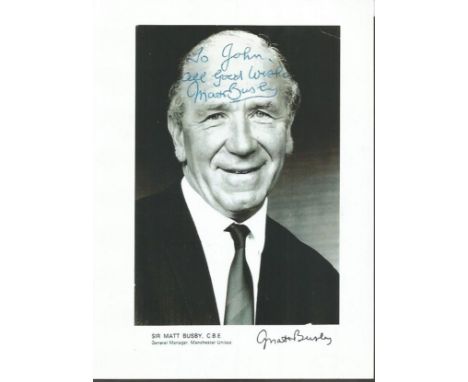 Sir Matt Busby signed 8x6 b/w photo 26 May 1909 20 January 1994 was a Scottish football player and manager, who managed Manch