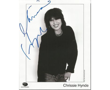 Chrissie Hynde signed 10x8 b/w photo. American musician who is best known as a founding member of the rock band The Pretender