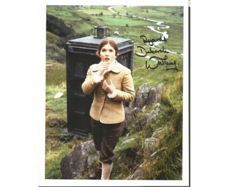 Deborah Watling signed 10xx8 colour Dr Who photo. English actress known for her role as Victoria Waterfield, a companion of t