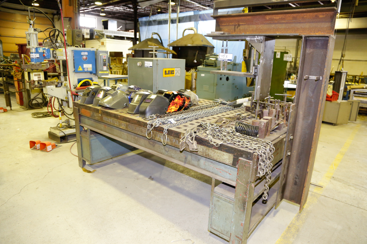 60" X 99" ACORN WELDING TABLE, W/ DOGS & CLAMPS