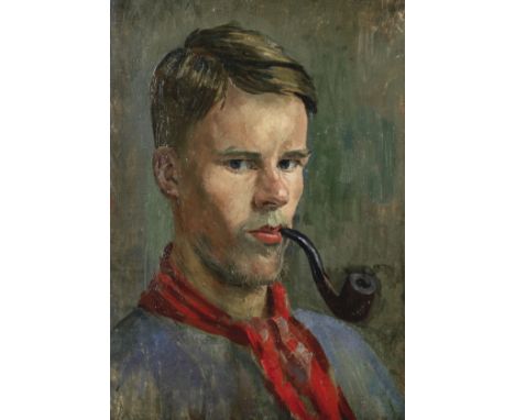 Edwin John (British, 1905-1978)Self-Portrait oil on panel46 x 32.5cm (18 1/8 x 12 13/16in).Painted circa 1948This lot is subj