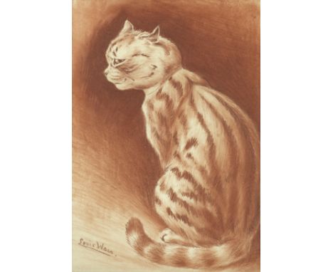 Louis Wain (British, 1860-1939)Tabby Cat signed 'Louis Wain.' (lower left)chalk40 x 30cm (15 3/4 x 11 13/16in).&nbsp;