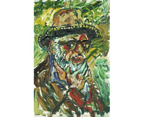 John Bratby R.A. (British, 1928-1992)Self-portrait signed 'John BRATBY.' (lower centre)oil on canvas50.5 x 76cm (19 7/8 x 29 