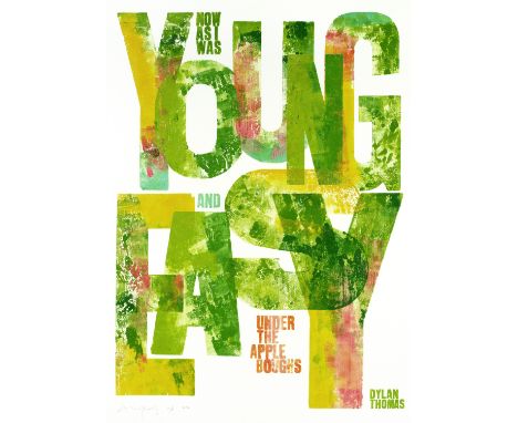 Alan Kitching (British, born 1940)Young and Easy  Letterpress print in colours, 2017, on wove, signed, dated and inscribed 'A