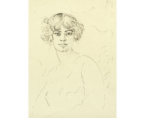 Augustus Edwin John O.M., R.A. (British, 1878-1961)Portrait of a Woman pen and ink32.5 x 24.5cm (12 13/16 x 9 5/8in).This lot