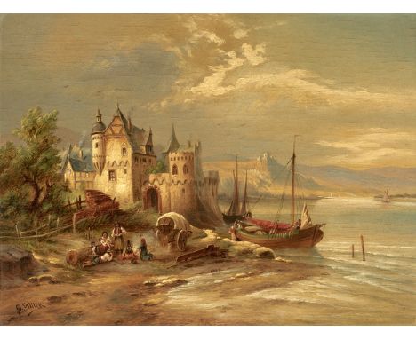 Heinrich Hiller. Berliner Landschafts-Marinemaler. Stellte 1866-94 aus. 1907 noch in Berlin tätig genannt. Sign. Blick auf Sc