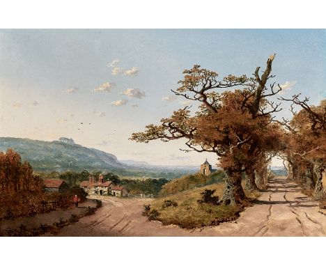 Edmund John Niemann. 1813 London - 1876 Brixton.  Sign. Prachtvolle Landschaft in den Cotswolds an einem sonnigen Spätsommert