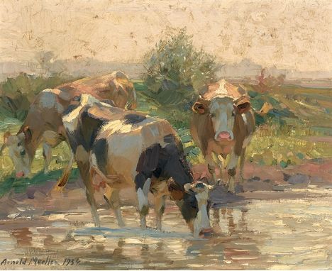 Arnold Moeller. 1886 Bückeburg - 1963 Bruckmühl/Mangfall.  Studierte in Berlin, später in München bei Heinrich von Zügel. Ste