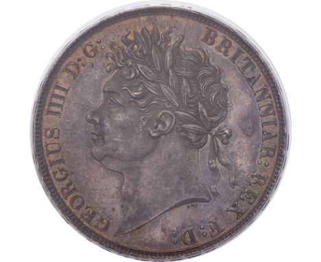 UNITED KINGDOM. George IV, 1820-30. Silver crown, 1821. Royal Mint. Laureate head left; B.P. below; GEORGIUS IIII D: G: BRITA