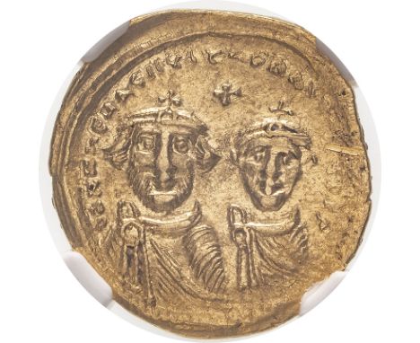 BYZANTINE EMPIRE. Heraclius, 613-641. Gold solidus, ND (613-641). Heraclius came to the throne on the back of a rebellion aga