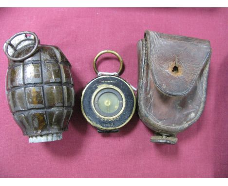 A Magnapole Brass Cased Compass, Series II and a S.G &amp; Co dummy grenade. (2)
