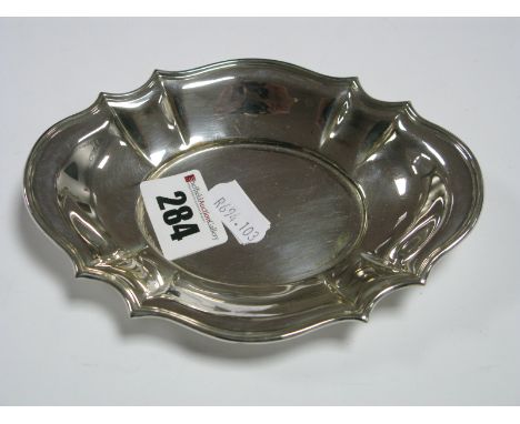 A Hallmarked Silver Trinket Dish, of shaped oval form, 14.7cm wide.