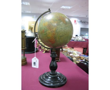 Philips Six Inch Terrestrial Globe, on ebonised Stand.