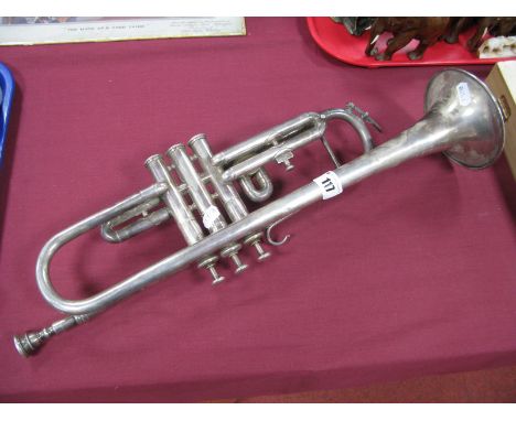 A Chrome Trumpet, stamped 'Sold By J. R. Lafleur &amp; Son.'
