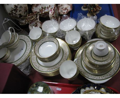 Minton Aragon Dinner and Tea Service, comprising eight dinner plates, eight side plates, eight tea plates, eight soup bowls, 