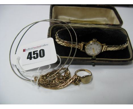 A 9ct Gold Fancy Link Bracelet, of three row design, another 9ct gold fancy link bracelet, of alternate design and a 9ct gold