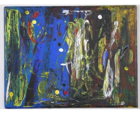 Terence Howe (B.1943) A framed oil on panel and mixed media abstract composition, "A Midsummers Night's Dream" signed bottom 