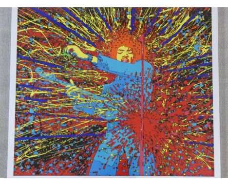 A framed and glazed limited edition Jimmy Hendrix print titled 'Explosion' printed on 280 gsm art paper created in conjunctio
