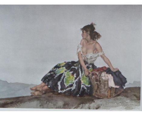 Sir William Russell Flint, a framed and glazed print from his series of Spanish paintings, signed to the mount. 56x50cm 