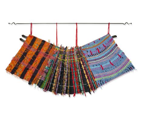JILLI BLACKWOOD (SCOTTISH, born 1965)Millennium Kilt No. 2 PhilabegWool, cotton velvet and silk, on steel hanger61cm high, 14