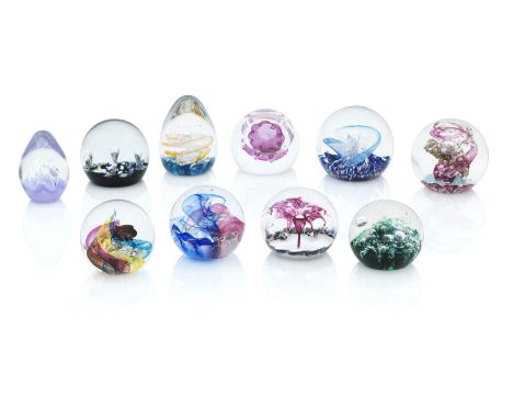 A COLLECTION OF SCOTTISH GLASS PAPERWEIGHTS,By Selkirk Glass and Caithness Glass and mainly of abstract form, one commemorati