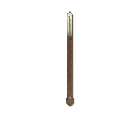 A SCOTTISH MAHOGANY STICK BAROMETER, CIRCA 1840Adie &amp; Son, EdinburghThe arched silvered indicator scale, engraved with ma