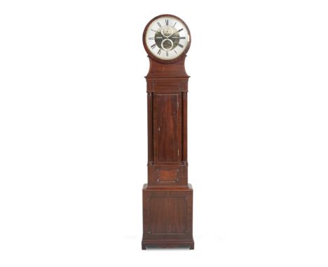 A SCOTTISH REGENCY MAHOGANY DRUMHEAD LONGCASE CLOCKRitchie of EdinburghThe circular 13-inch dial with silvered Roman numeral 