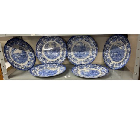 6 Blue &amp; White dinner plates from the 'Blue Collection' by Spode