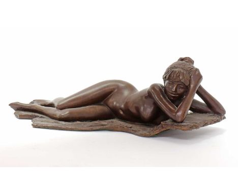 *James Butler RA (b.1931)Reclining modelbronze with brown patina, signed, dated and numbered 'IV/X Butler 82' on the base40cm