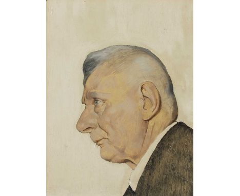 *Arthur Delaney (1927-1987)Portrait of the artist Laurence Stephen Lowry (1887-1976)oil on board39 x 29cmProvenance: Jack Lev