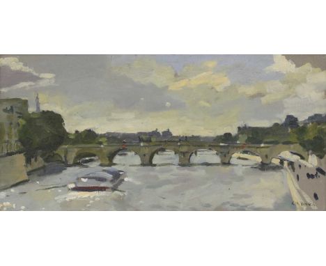 *Ken Howard RA (b.1932)'Pont Neuf from Pont au Change, Paris'signed 'Ken Howard'., inscribed as titled and dated 2014 verso, 