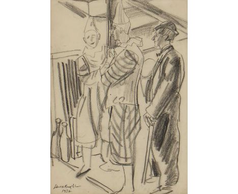 *Dame Laura Knight RA RWS (1877-1970)Clownssigned and dated 'Laura Knight 1932' l.l., charcoal36 x 26cmProvenance: Farm House