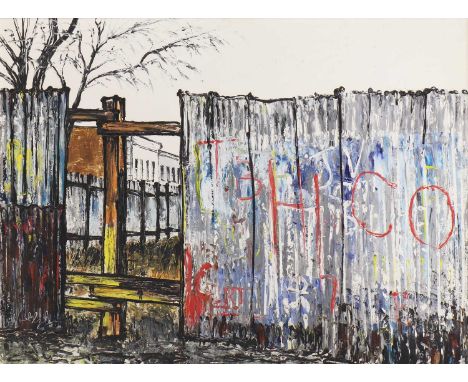 *Noel Gibson (1928-2005)'Abandoned adventure playground, Stepney'signed 'Noel Gibson' l.l., inscribed with title and dated 'F