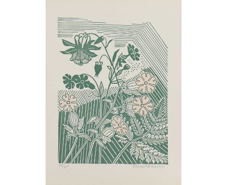 *Edward Bawden RA (1903-1989)'Campions and Columbine'linocut in colours, Merivale Editions, signed 'Edward Bawden' and number
