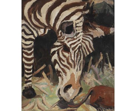 *Lucy Harwood (1893-1972)Zebraoil on canvas61 x 51cm*Artist's Resale Right may apply to this lot.Condition report: A landscap