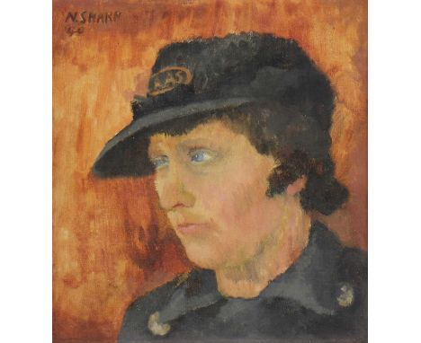 *Nancy Sharp (1909-2001)A London Auxiliary Ambulance Driversigned and dated 'N SHARP 40' u.l., oil on canvas31 x 29cmProvenan
