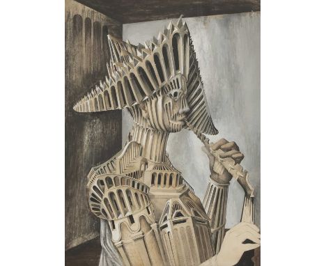 Loudon Sainthill (Australian, 1919-1969)The Musician pen and ink, watercolour and gouache77 x 57cmA work from the same series