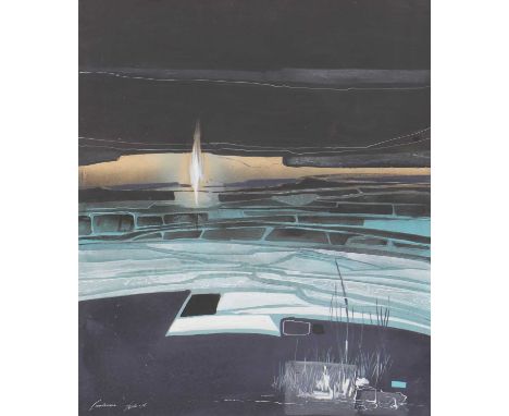 *Emvin Cremona (Maltese-British, 1919-1987)Landscape, 1974signed inscribed and dated 'Cremona/Malta/74' l.l, mixed media63 x 