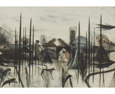*Alan Reynolds (1926-2014) Study for Poet goes Poachingsigned 'Reynolds' l.r., watercolour28 x 39cmProvenance: With The Redfe